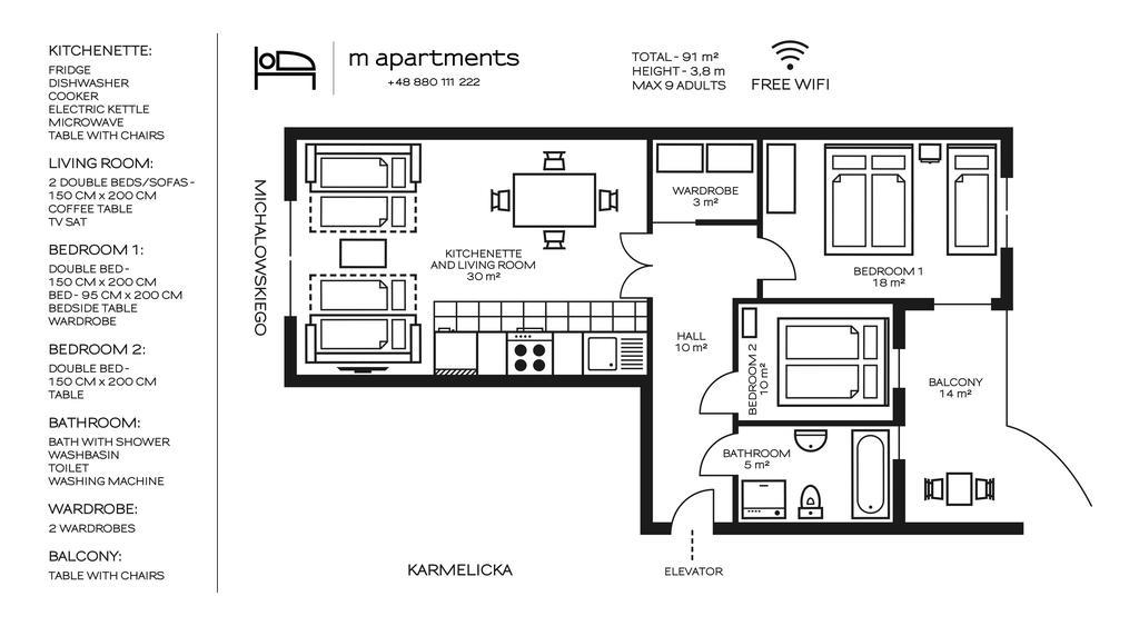 M Apartments クラクフ エクステリア 写真